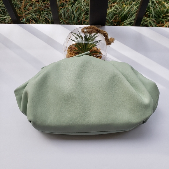 STEVE MADDEN Necture Soft Pouch Clutch Bag Mint Green - Picture 13 of 15